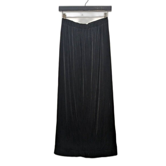 FLAX by Jeanne Engelhart Midi Length Black Slinky Travel Knit SkirtSmall